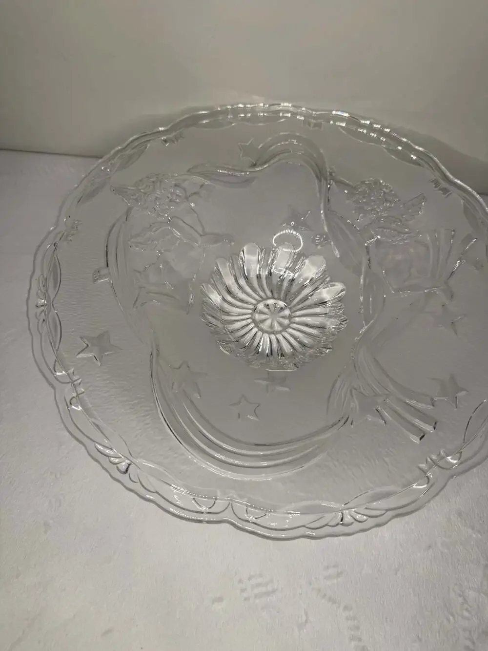 Mikasa Cherubs Centerpiece Bowl 13 1/2 Clear Glass